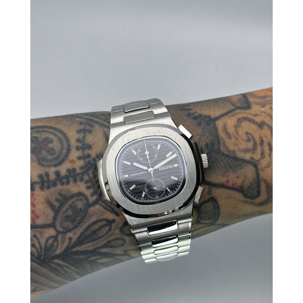 Custom Seiko Mod • Black Nautilus • 40mm